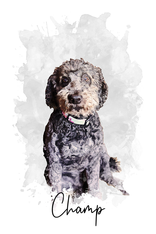 Pet Portrait - Watercolor - Digital Download