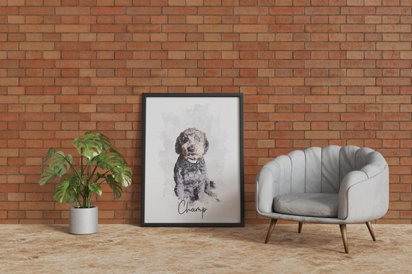 Pet Portrait - Watercolor - Canvas Print