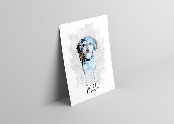 Pet Portrait - Watercolor - Canvas Print